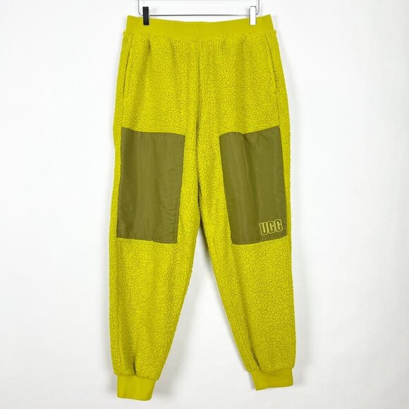 UGG Orrin Sherpa Joggers Womens XL Relish Sapling Nylon Panels Cozy Plush Pants - Picture 2 of 16